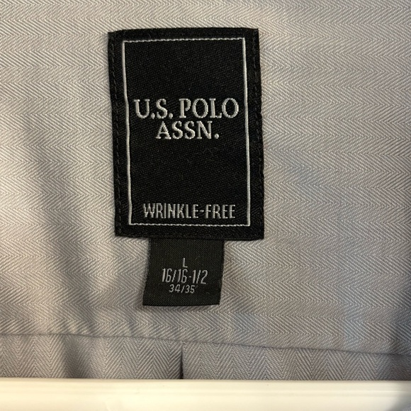 U.S. Polo Assn Wrinkle Free Men’s Dress Shirt Button Up Size L 34/35 16 16 1/2 - Picture 3 of 7